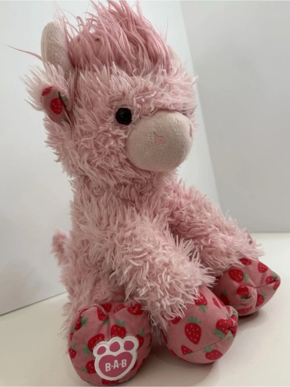 Build A Bear BAB Strawberry Highland Cow Stuffed Animal Pink Plush 2024 Rare